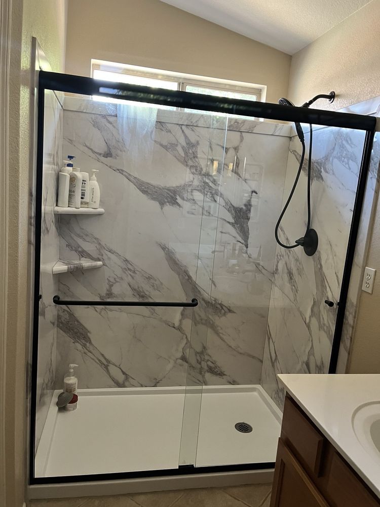 Bathroom remodel – finished with glass